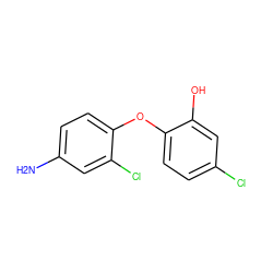 Nc1ccc(Oc2ccc(Cl)cc2O)c(Cl)c1 ZINC000028531000