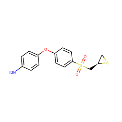 Nc1ccc(Oc2ccc(S(=O)(=O)C[C@H]3CS3)cc2)cc1 ZINC000072123083