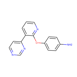 Nc1ccc(Oc2ncccc2-c2ccncn2)cc1 ZINC000143227365