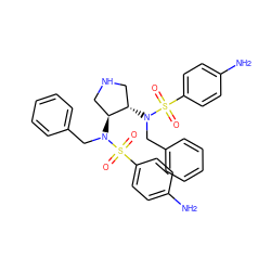 Nc1ccc(S(=O)(=O)N(Cc2ccccc2)[C@H]2CNC[C@@H]2N(Cc2ccccc2)S(=O)(=O)c2ccc(N)cc2)cc1 ZINC000016052403