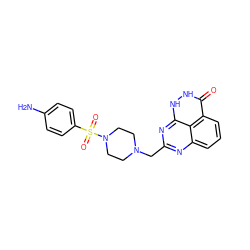 Nc1ccc(S(=O)(=O)N2CCN(Cc3nc4cccc5c(=O)[nH][nH]c(n3)c45)CC2)cc1 ZINC000059281523