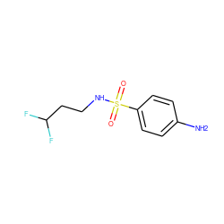 Nc1ccc(S(=O)(=O)NCCC(F)F)cc1 ZINC000095586741