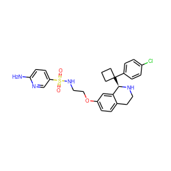 Nc1ccc(S(=O)(=O)NCCOc2ccc3c(c2)[C@@H](C2(c4ccc(Cl)cc4)CCC2)NCC3)cn1 ZINC000114979838