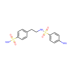 Nc1ccc(S(=O)(=O)NCCc2ccc(S(N)(=O)=O)cc2)cc1 ZINC000013488273