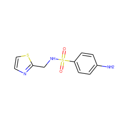 Nc1ccc(S(=O)(=O)NCc2nccs2)cc1 ZINC000001703840