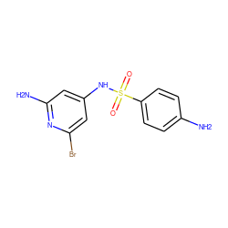 Nc1ccc(S(=O)(=O)Nc2cc(N)nc(Br)c2)cc1 ZINC000026724372