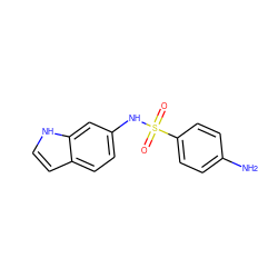 Nc1ccc(S(=O)(=O)Nc2ccc3cc[nH]c3c2)cc1 ZINC000028469718