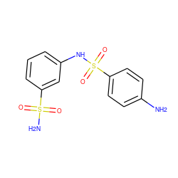 Nc1ccc(S(=O)(=O)Nc2cccc(S(N)(=O)=O)c2)cc1 ZINC000013800424