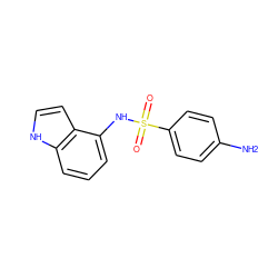 Nc1ccc(S(=O)(=O)Nc2cccc3[nH]ccc23)cc1 ZINC000028469714