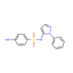 Nc1ccc(S(=O)(=O)Nc2ccnn2-c2ccccc2)cc1 ZINC000000057490