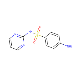 Nc1ccc(S(=O)(=O)Nc2ncccn2)cc1 ZINC000000120319