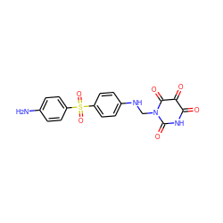 Nc1ccc(S(=O)(=O)c2ccc(NCN3C(=O)NC(=O)C(=O)C3=O)cc2)cc1 ZINC000001666223