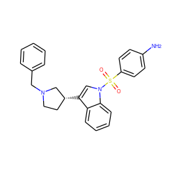 Nc1ccc(S(=O)(=O)n2cc([C@@H]3CCN(Cc4ccccc4)C3)c3ccccc32)cc1 ZINC000028526107