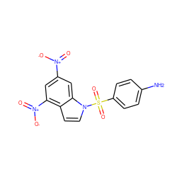 Nc1ccc(S(=O)(=O)n2ccc3c([N+](=O)[O-])cc([N+](=O)[O-])cc32)cc1 ZINC000028530919