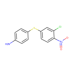 Nc1ccc(Sc2ccc([N+](=O)[O-])c(Cl)c2)cc1 ZINC000299818548