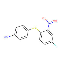 Nc1ccc(Sc2ccc(F)cc2[N+](=O)[O-])cc1 ZINC000299836799