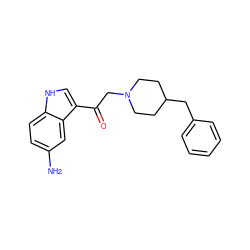 Nc1ccc2[nH]cc(C(=O)CN3CCC(Cc4ccccc4)CC3)c2c1 ZINC000095572766