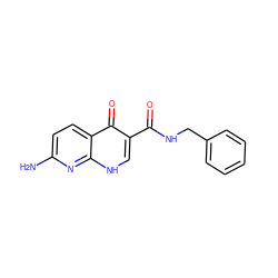 Nc1ccc2c(=O)c(C(=O)NCc3ccccc3)c[nH]c2n1 ZINC000028526139