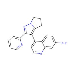 Nc1ccc2c(-c3c(-c4ccccn4)nn4c3CCC4)ccnc2c1 ZINC000034279807