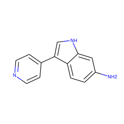 Nc1ccc2c(-c3ccncc3)c[nH]c2c1 ZINC000036338559