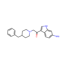 Nc1ccc2c(C(=O)CN3CCC(Cc4ccccc4)CC3)c[nH]c2c1 ZINC000095576524