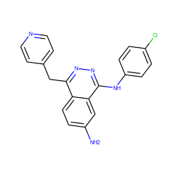 Nc1ccc2c(Cc3ccncc3)nnc(Nc3ccc(Cl)cc3)c2c1 ZINC000003832385