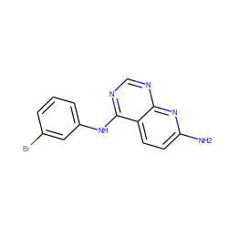 Nc1ccc2c(Nc3cccc(Br)c3)ncnc2n1 ZINC000021289434