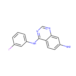 Nc1ccc2c(Nc3cccc(I)c3)ncnc2c1 ZINC000003815055