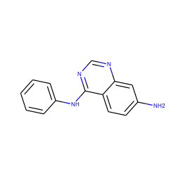 Nc1ccc2c(Nc3ccccc3)ncnc2c1 ZINC000003815274