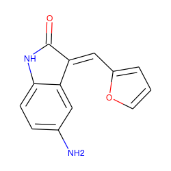 Nc1ccc2c(c1)/C(=C\c1ccco1)C(=O)N2 ZINC000095603144