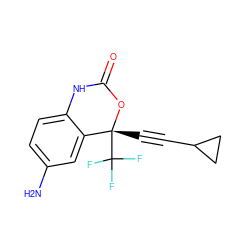 Nc1ccc2c(c1)[C@@](C#CC1CC1)(C(F)(F)F)OC(=O)N2 ZINC000005933657