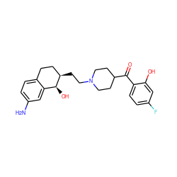 Nc1ccc2c(c1)[C@H](O)[C@H](CCN1CCC(C(=O)c3ccc(F)cc3O)CC1)CC2 ZINC000103232429