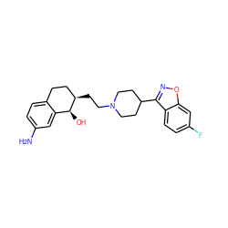 Nc1ccc2c(c1)[C@H](O)[C@H](CCN1CCC(c3noc4cc(F)ccc34)CC1)CC2 ZINC000103232419