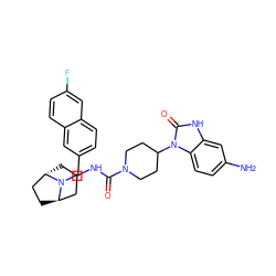 Nc1ccc2c(c1)[nH]c(=O)n2C1CCN(C(=O)NC2C[C@H]3CC[C@H](C2)N3Cc2ccc3cc(F)ccc3c2)CC1 ZINC000101513417