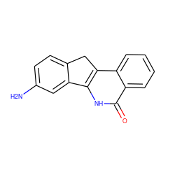 Nc1ccc2c(c1)-c1[nH]c(=O)c3ccccc3c1C2 ZINC000013652898