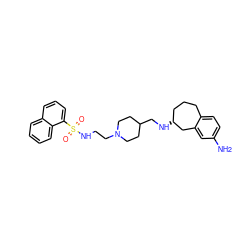 Nc1ccc2c(c1)C[C@H](NCC1CCN(CCNS(=O)(=O)c3cccc4ccccc34)CC1)CCC2 ZINC000013439476