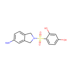 Nc1ccc2c(c1)CN(S(=O)(=O)c1ccc(O)cc1O)C2 ZINC001772622539