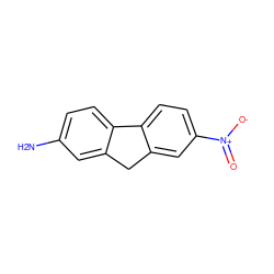 Nc1ccc2c(c1)Cc1cc([N+](=O)[O-])ccc1-2 ZINC000000261986