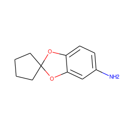 Nc1ccc2c(c1)OC1(CCCC1)O2 ZINC000000129692