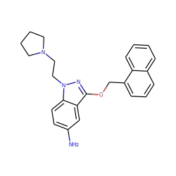 Nc1ccc2c(c1)c(OCc1cccc3ccccc13)nn2CCN1CCCC1 ZINC000103263963