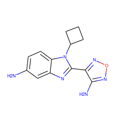 Nc1ccc2c(c1)nc(-c1nonc1N)n2C1CCC1 ZINC000049033520