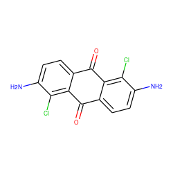 Nc1ccc2c(c1Cl)C(=O)c1ccc(N)c(Cl)c1C2=O ZINC000004742623