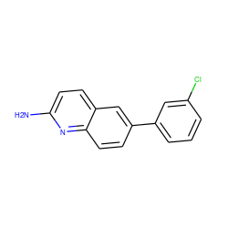 Nc1ccc2cc(-c3cccc(Cl)c3)ccc2n1 ZINC000072177693