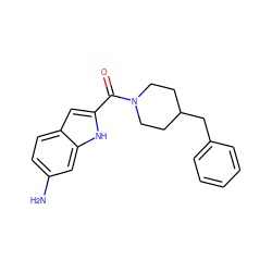 Nc1ccc2cc(C(=O)N3CCC(Cc4ccccc4)CC3)[nH]c2c1 ZINC000035259673