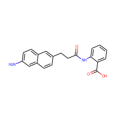 Nc1ccc2cc(CCC(=O)Nc3ccccc3C(=O)O)ccc2c1 ZINC000035978829