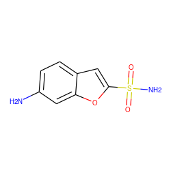 Nc1ccc2cc(S(N)(=O)=O)oc2c1 ZINC000027868365