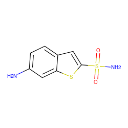 Nc1ccc2cc(S(N)(=O)=O)sc2c1 ZINC000026571851