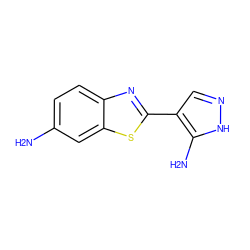 Nc1ccc2nc(-c3cn[nH]c3N)sc2c1 ZINC000114399905