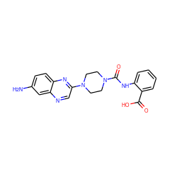 Nc1ccc2nc(N3CCN(C(=O)Nc4ccccc4C(=O)O)CC3)cnc2c1 ZINC000028969677