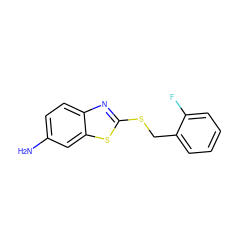 Nc1ccc2nc(SCc3ccccc3F)sc2c1 ZINC000000551701